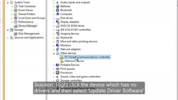 How to Install PCI Simple Communications Controller Device Driver Software in Windows 8 1