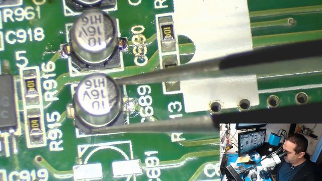 SOLDERING ALUMINUM SMD CAPACITORS ON SURROUND SOUND BOARD смотреть онлайн