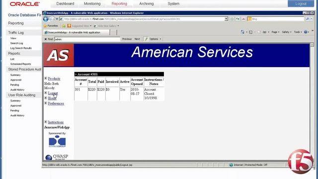 Integration Demo - Oracle Database Firewall with F5's Application Security Manager смотреть онлайн