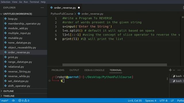 Write a Program To REVERSE order of words present in the given string смотреть онлайн