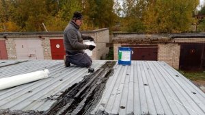 Ремонт крыши из профлиста жидкой резиной