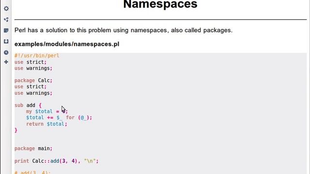 Namespaces and packages in Perl смотреть онлайн