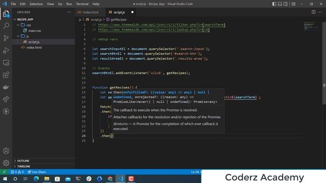 JavaScript Recipe App - JS Logic Part 1 смотреть онлайн