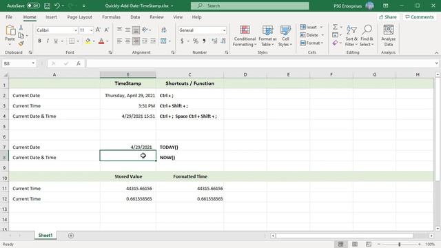 How to Quickly Add Date and Time Stamps in Excel - Office 365 смотреть онлайн