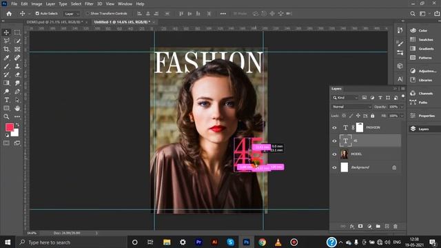 How to design magazine cover design in Adobe photoshop 2021 | Telugu tutorial смотреть онлайн