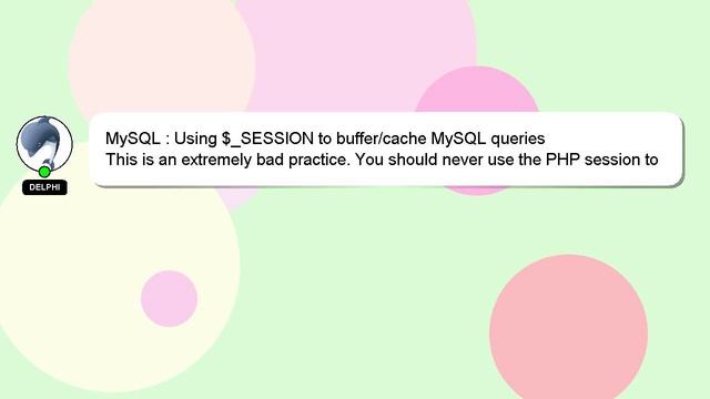MySQL : Using $_SESSION to buffer/cache MySQL queries смотреть онлайн