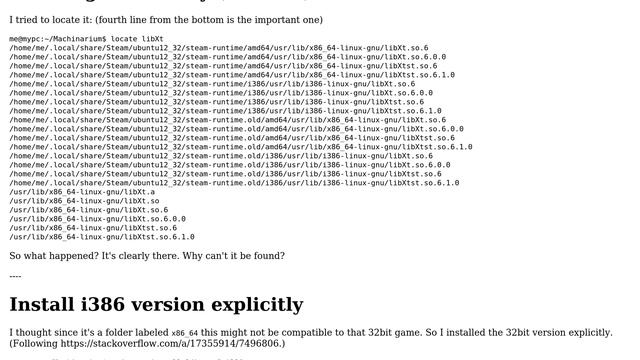 Ubuntu: Can't load shared library libXt.so.6 - although it can be located смотреть онлайн