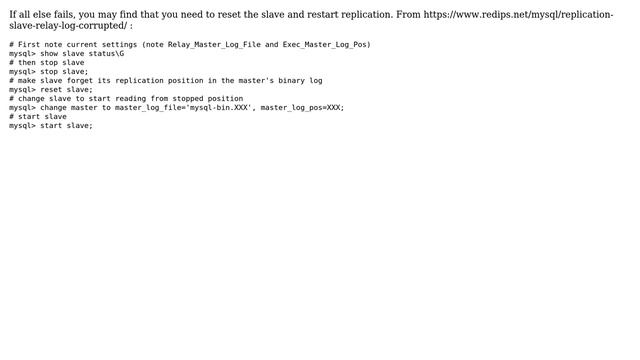 Databases: Error 1236 - "Could not find first log file name in binary log index file" смотреть онлайн