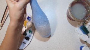 Роспись по стеклу акриловыми красками | Роспись бутылки | Зимний пейзаж