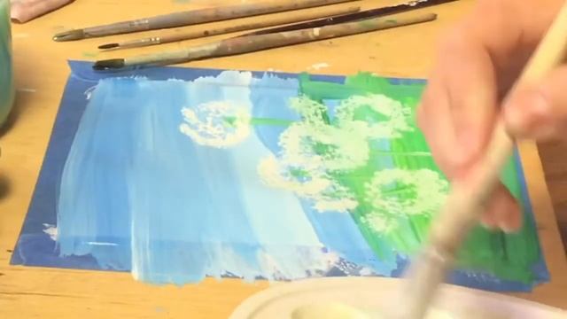 "Рисуем вместе с художницей Лилией Глазовой". "Поле с одуванчиками". смотреть онлайн