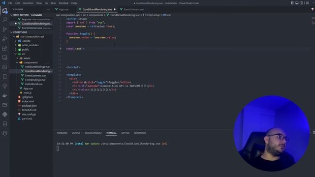 Vue Composition API & Conditional Rendering смотреть онлайн