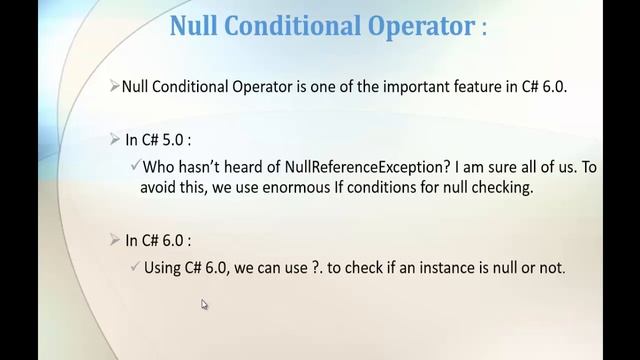 C# 6.0 - Part 8 - Null Conditional Operator смотреть онлайн