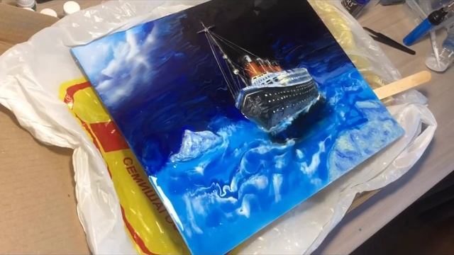 Картина Титаник эпоксидной смолой смотреть онлайн