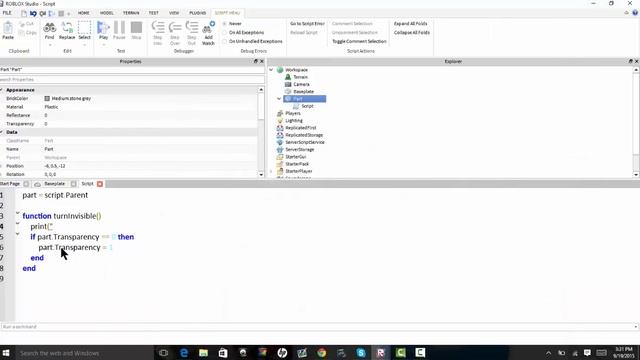 How to Make a Part Invisible and Visible on ROBLOX Studio 2015 смотреть онлайн