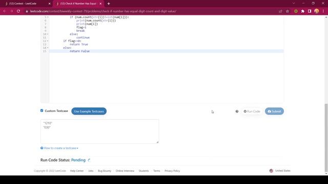 LeetCode Biweekly Contest 79 | Check if Number Has Equal Digit Count and Digit Value | Python смотреть онлайн