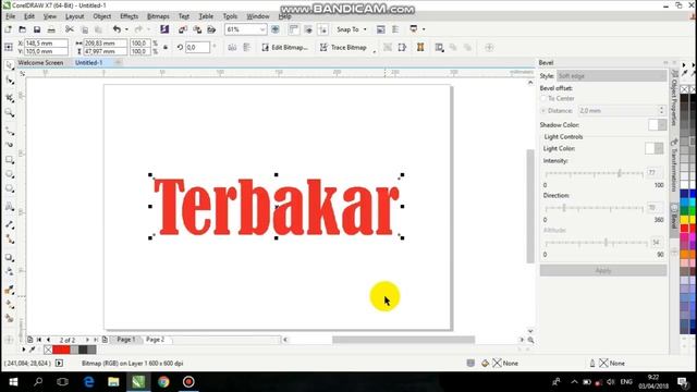 Tutorial CorelDraw - Membuat Efek Terbakar Pada Teks Dengan CorelDraw X7 смотреть онлайн