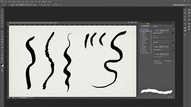 Photoshop Brushes Advanced Features: Shape Dynamics смотреть онлайн