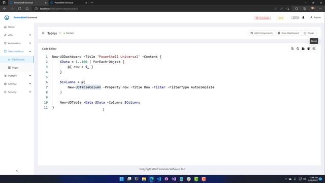 PowerShell Universal Training - Dashboards - Basic Tables смотреть онлайн