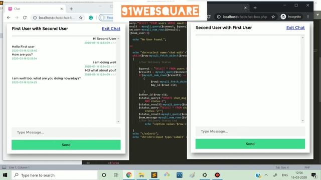 Realtime live chat system using Php and Ajax with MySQL | 91WebSquare смотреть онлайн