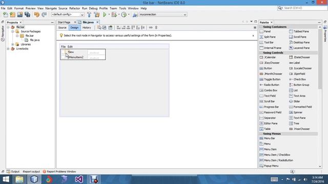how to create File bar in java using netbeans смотреть онлайн