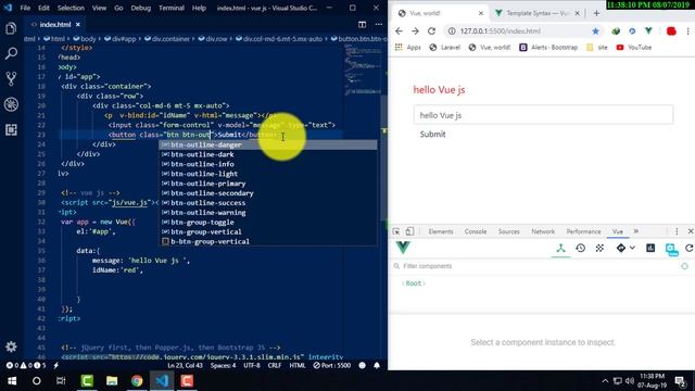 Vue js bangla tutorial | Vue Js Template Syntax, Vue js Attributes, v bind Part-05 смотреть онлайн