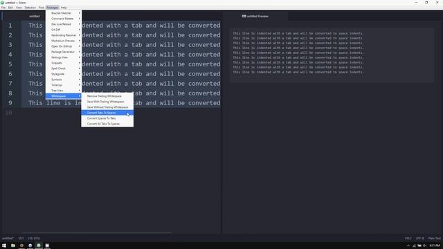 Atom: How to Convert Tabs to Spaces смотреть онлайн