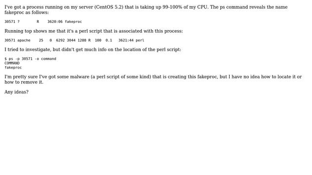 How to remove perl script process taking up CPU? смотреть онлайн
