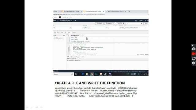 PROCEDURE TO IMPORT A LOCAL FILE TO S3 FROM LAMBDA USING PYTHON | ICSS student смотреть онлайн