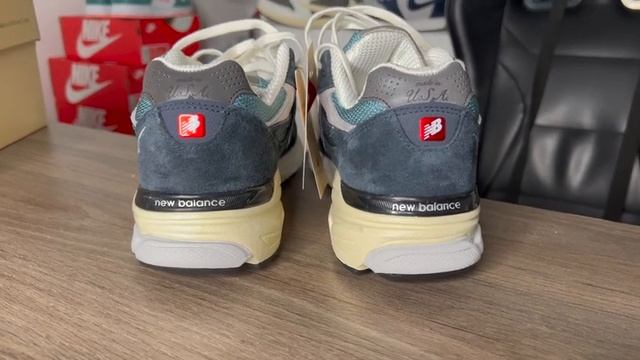 New Balance 990v3 Miusa Teddy Santis Navy Castlerock On Feet Review