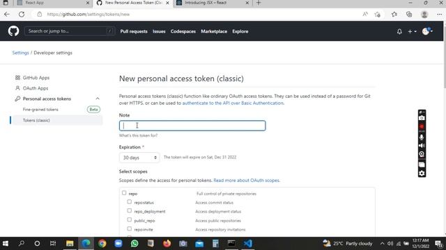 Creating personal taken in GitHub смотреть онлайн