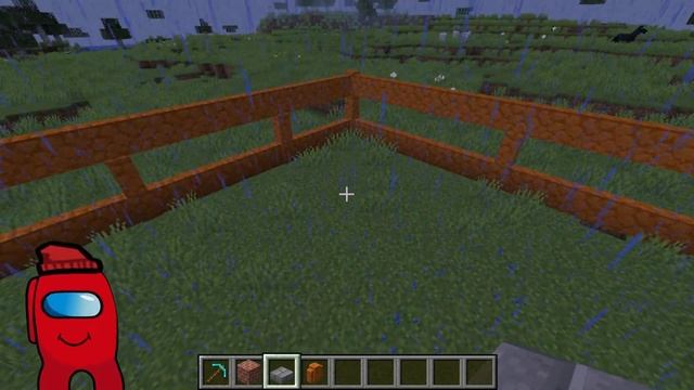 Minecraft красный из Among Us в первый раз смотреть онлайн