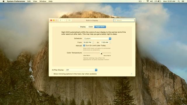 ENABLE NIGHT SHIFT IN MAC OS SIERRA ✅