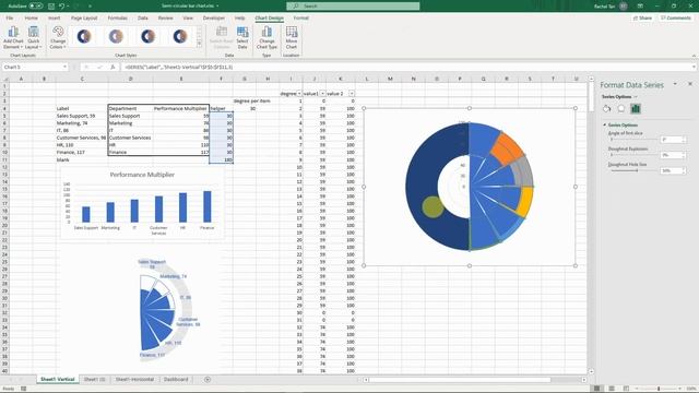 How to Create a Horizontal and Vertical Semi-circular Bar Chart смотреть онлайн