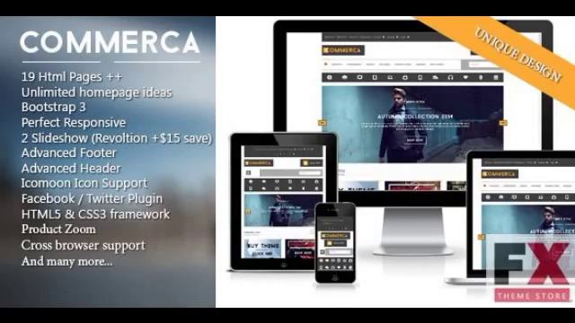 Preview Commerca Responsive Bootstrap E-commerce Template TF смотреть онлайн