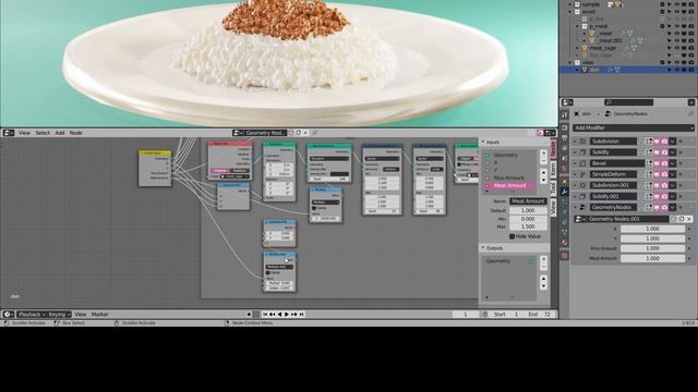 Parametric Food Serving with Geometry Nodes - Blender 2.92 смотреть онлайн