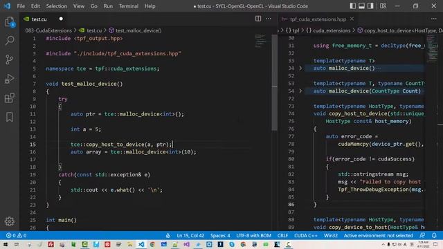 083 - CUDA + OpenGL 자습서 8 - CUDA C++ Library Extensions 1 - Device Memory Allocation 1 смотреть онлайн