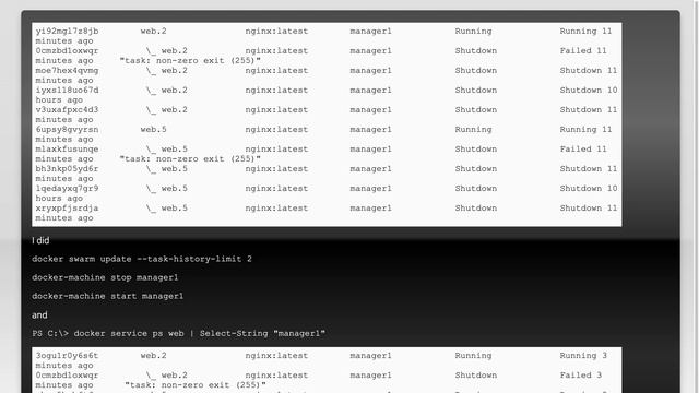 How can I remove shutdown Docker Service tasks after a rolling update? смотреть онлайн