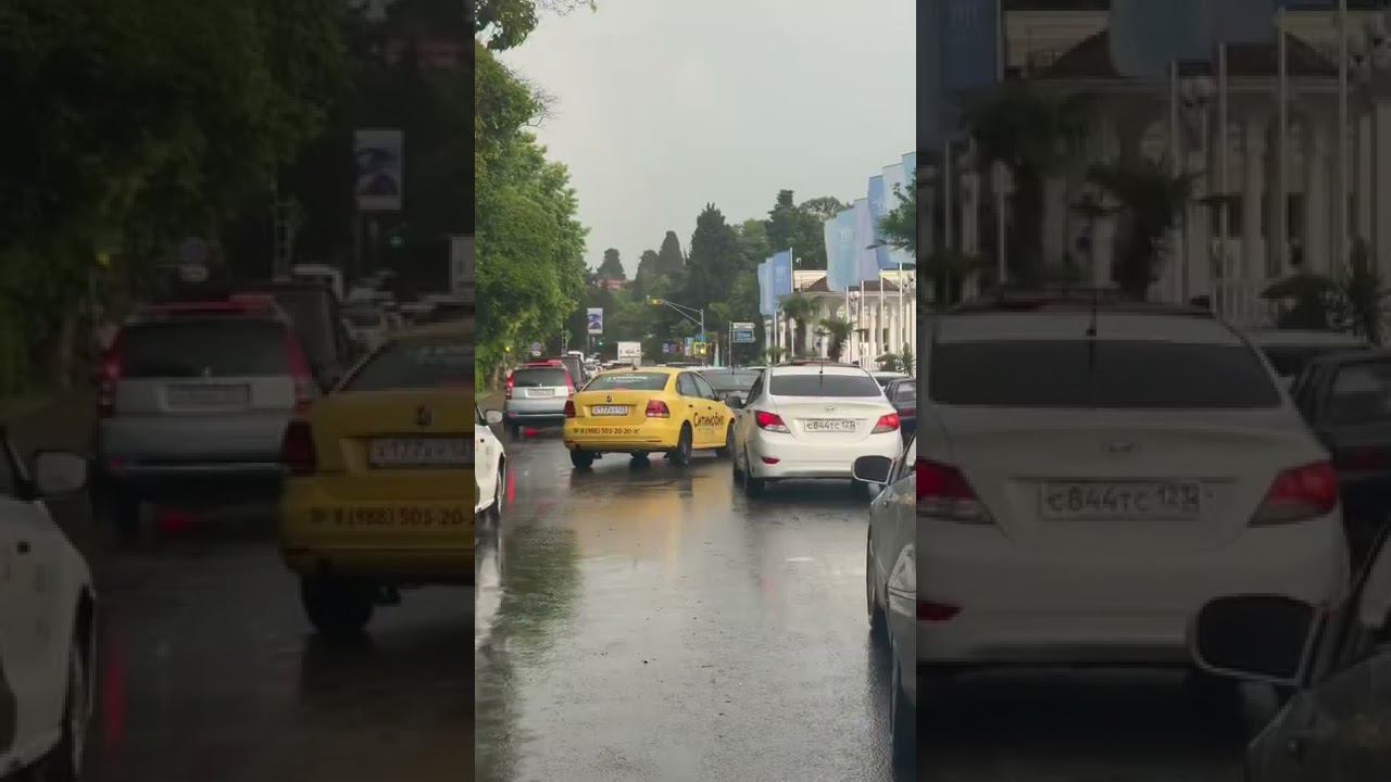 Летний дождь в Сочи. Сочи сегодня. смотреть онлайн