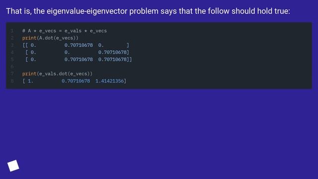 Incorrect EigenValues/Vectors with Numpy смотреть онлайн