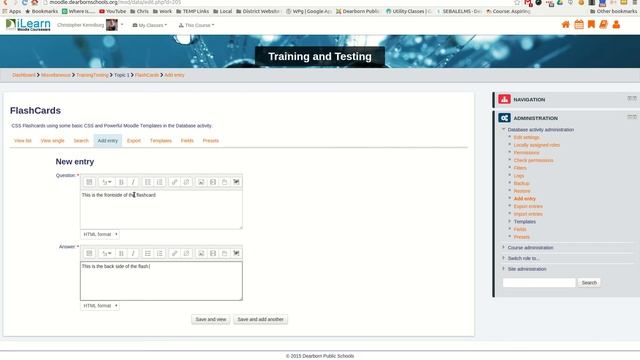 Moodle Flashcards with Database Activity смотреть онлайн