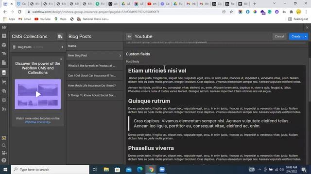 How to add new blog post into Webflow CMS collections part 8 смотреть онлайн