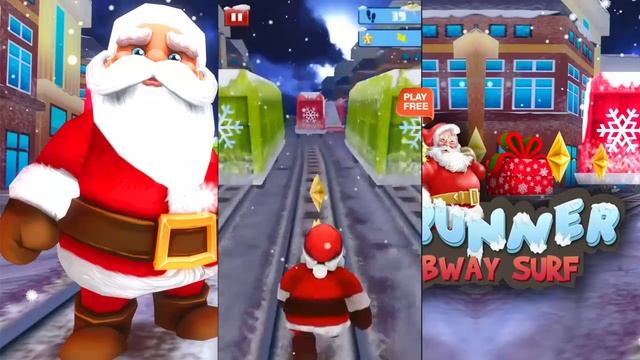 Santa Runner :Xmas Subway Surfer - Android Gameplay HD смотреть онлайн