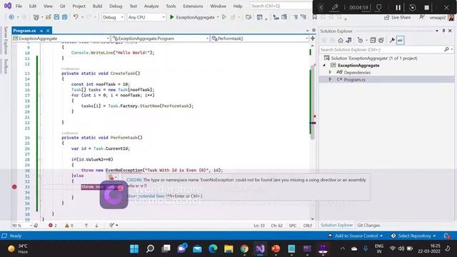 AggreGate exception, Async Exception Handling, C# смотреть онлайн
