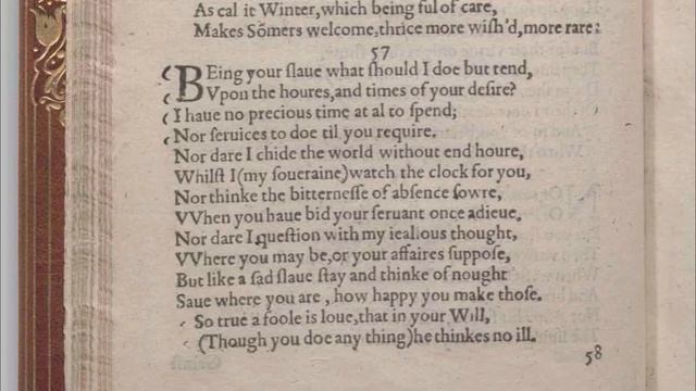 Shakespeare's Sonnet #57 "Being your slave, what should I do but tend" смотреть онлайн