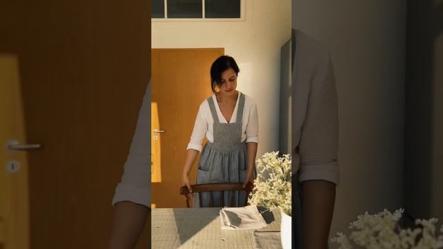 Фартук и салфетки из льна. Так готовить и накрывать на стол одно удовольствие ? смотреть онлайн