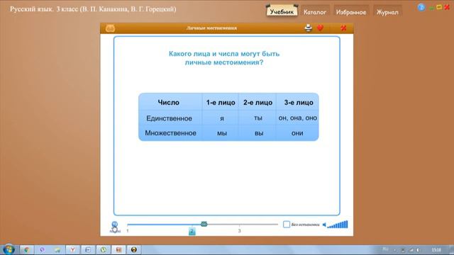Личные местоимения 3 класс смотреть онлайн