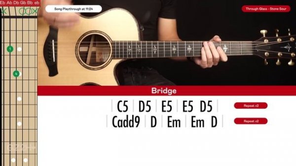 Through Glass Guitar Tutorial Stone Sour Guitar Lesson |Chords + Strumming + TAB|