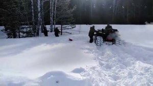 Квадроцикл Сокол по снегу.