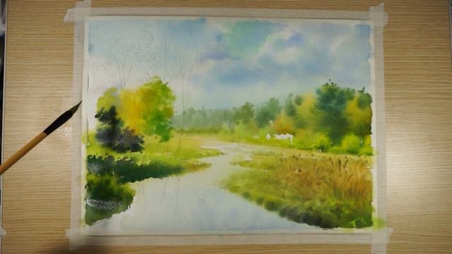 Russian Countryside Watercolor Painting смотреть онлайн