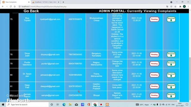 Online Crime Reporting System using PHP and MySQL смотреть онлайн